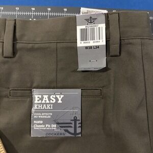 Dockers D3 Easy Khaki Mens 38x34 Slate Gray Classic Fit Cool Effects - New